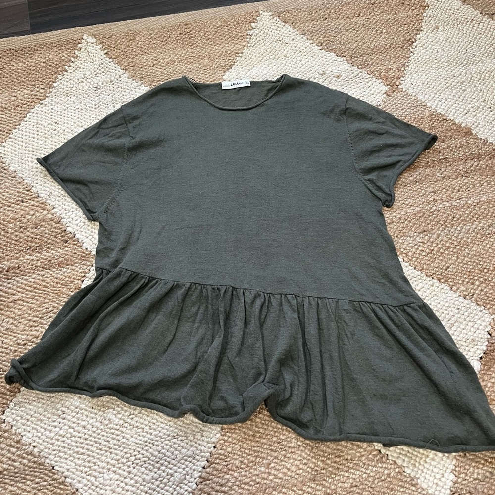 Zara Asymmetrical Knit Peplum Top